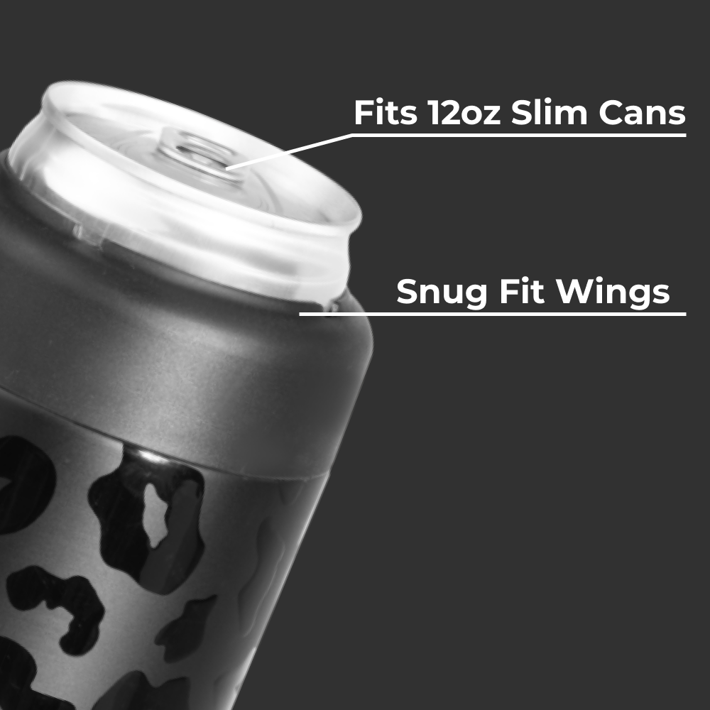 Slim Can Cooler - Black Leopard