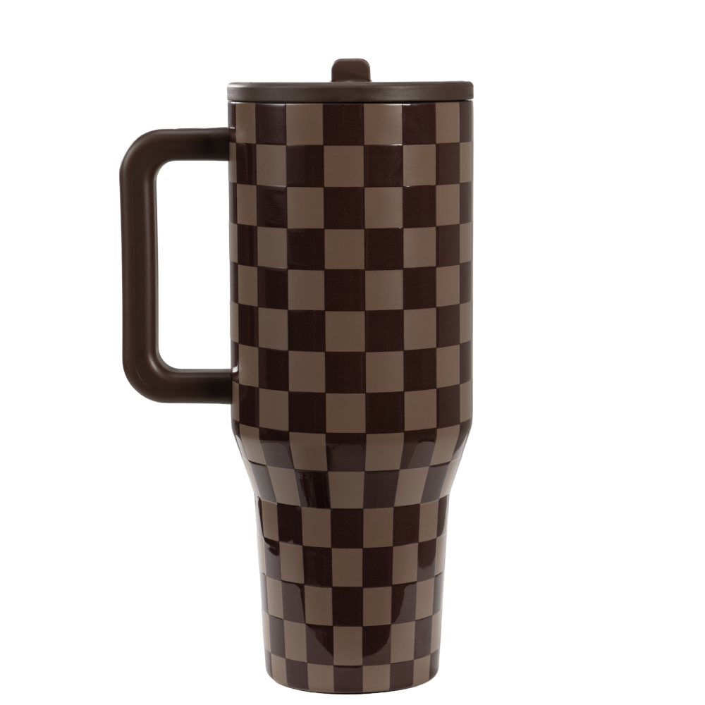 32oz Travel Mug - Autumn Checkers