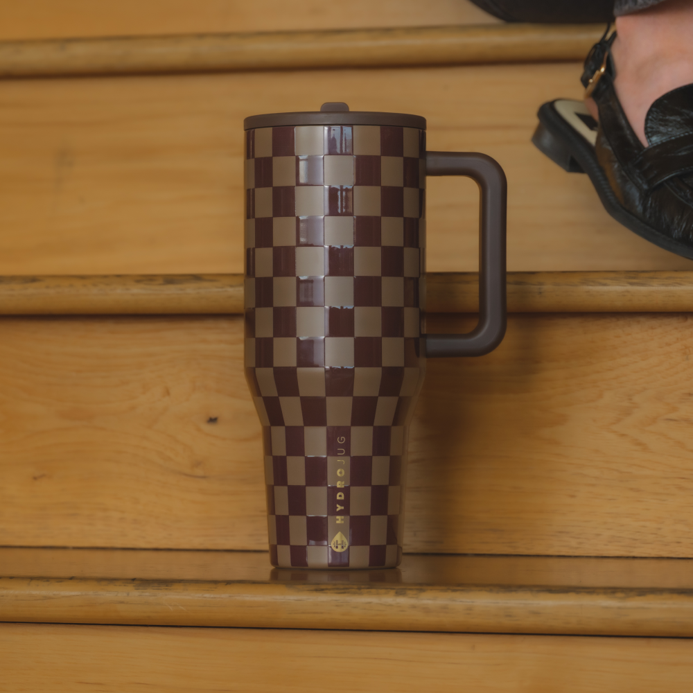 32oz Travel Mug - Autumn Checkers