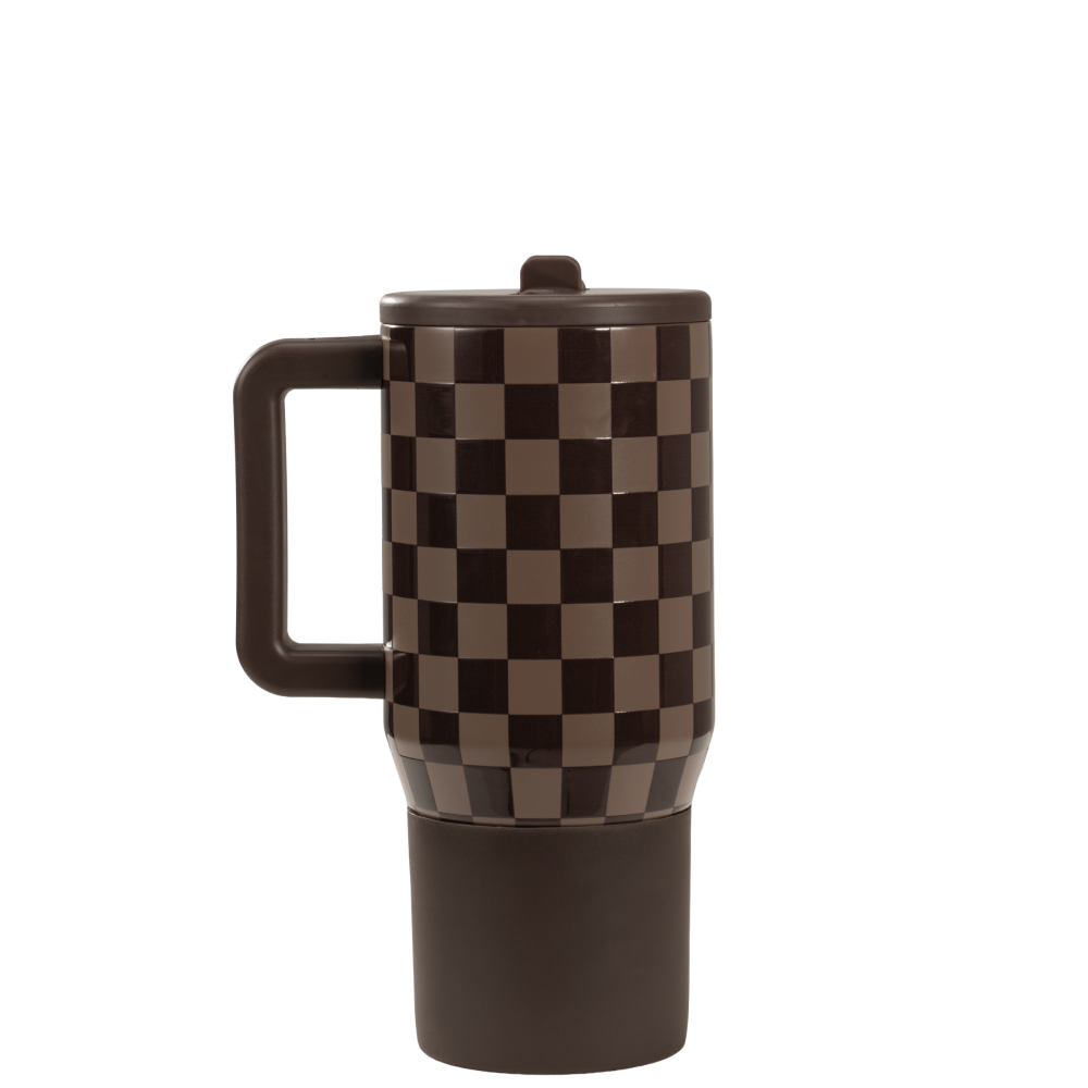 20oz Travel Mug - Autumn Checkers