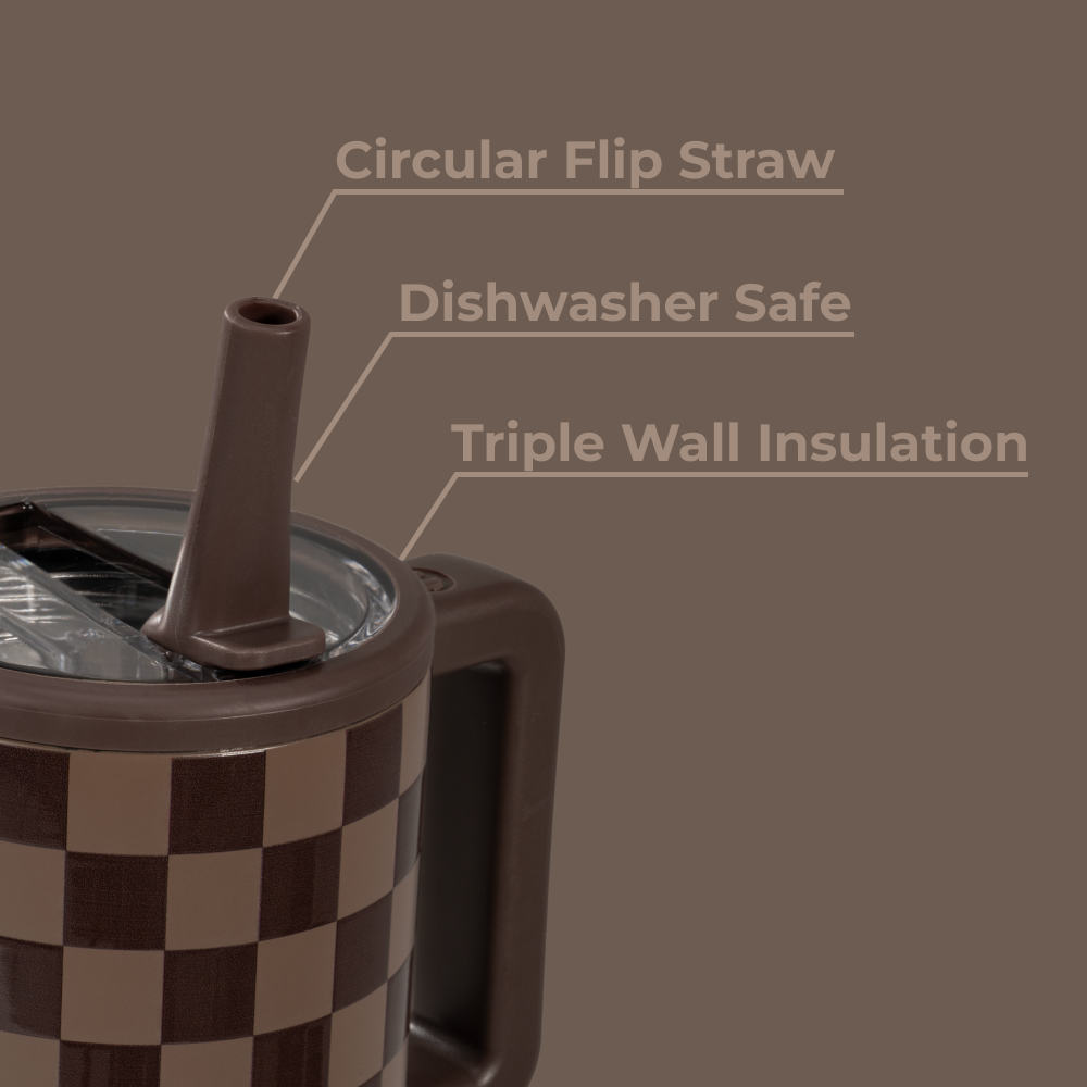 20oz Travel Mug - Autumn Checkers