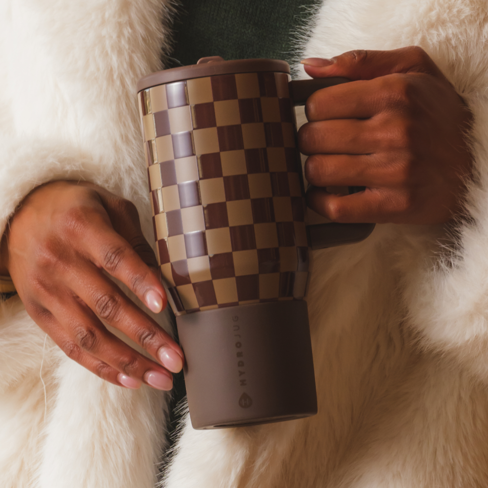 20oz Travel Mug - Autumn Checkers