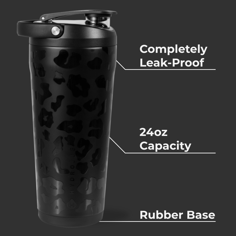24oz Insulated Shaker - Black Leopard