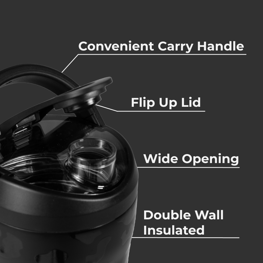 24oz Insulated Shaker - Black Leopard