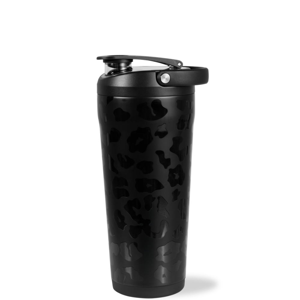 24oz Insulated Shaker - Black Leopard