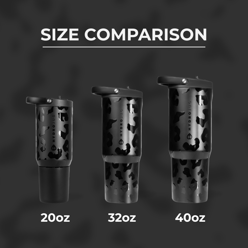 40oz Sport Bottle - Black Leopard