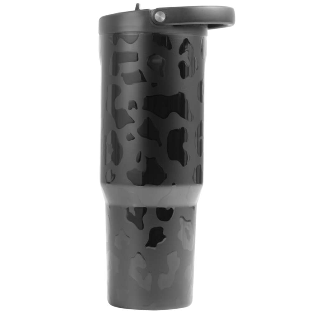 40oz Sport Bottle - Black Leopard